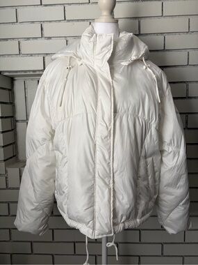 Sebby White Hooded Puffer Jacket